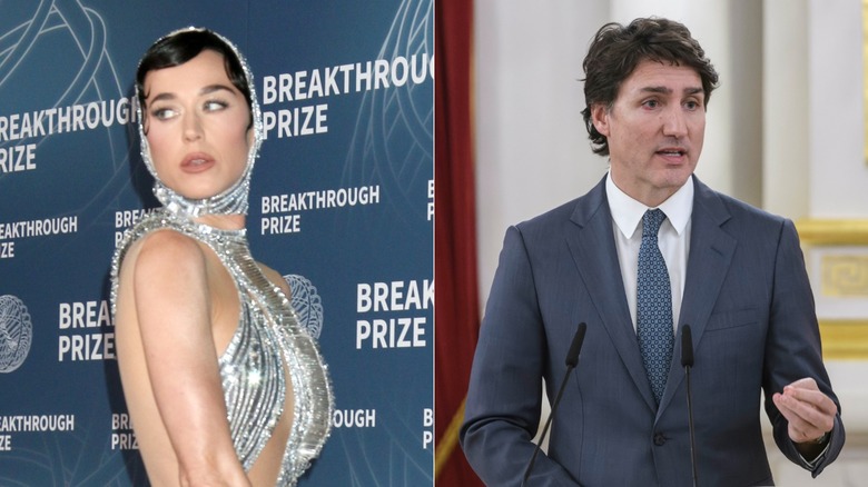 Side-by-side photos of Katy Perry and Justin Trudeau