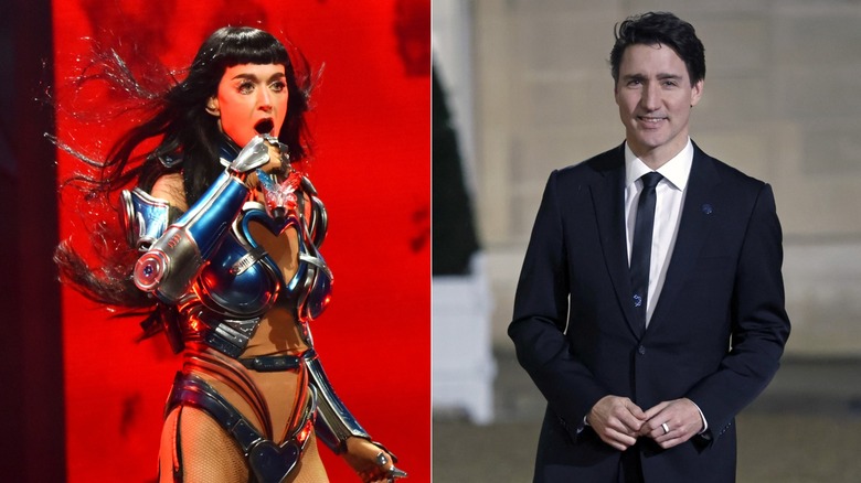 Side-by-side photos of Katy Perry and Justin Trudeau