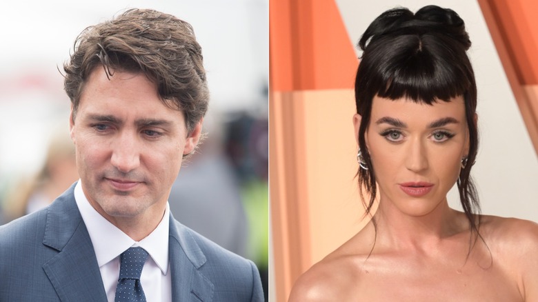 Side-by-side photos of Katy Perry and Justin Trudeau