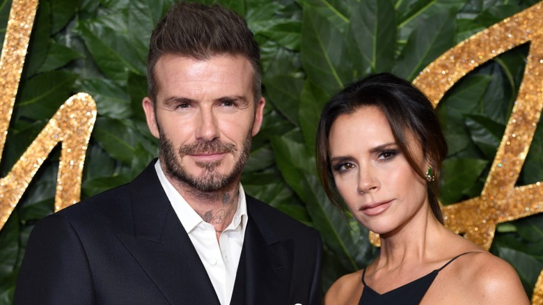 Victoria Beckham and David Beckham on the red carpet together