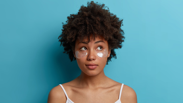 Wearing undereye patches