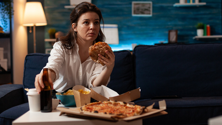 Eating junk food