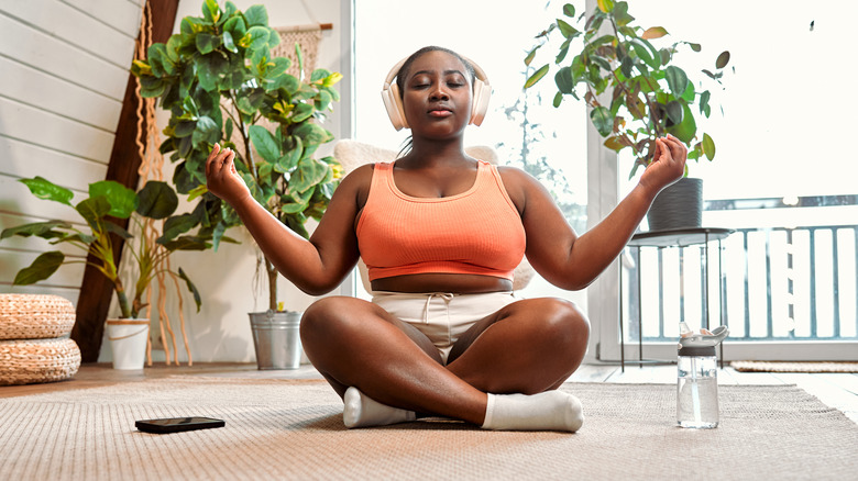 Person meditating