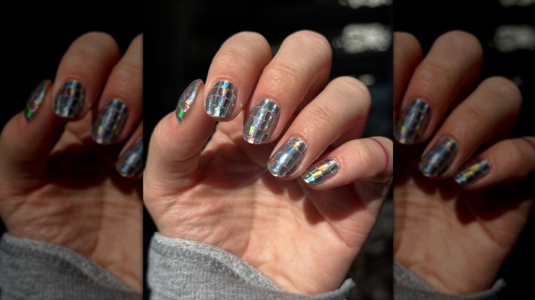 Disco ball nails