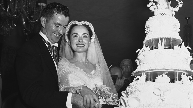 Ann Blyth and her husband, James McNulty, on her wedding day