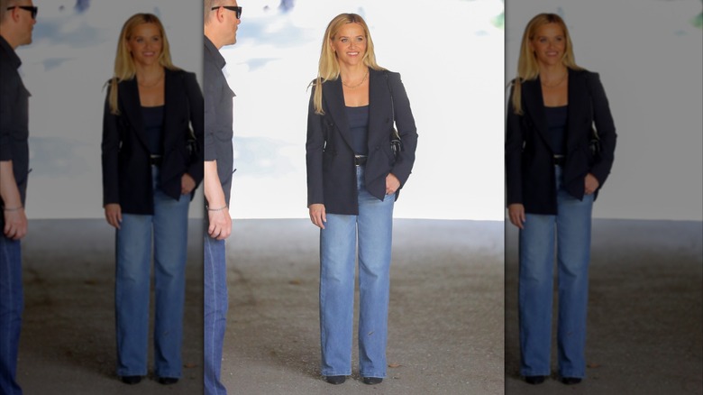 Reese Witherspoon on the set of The Morning Show