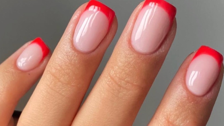 red french tip nails