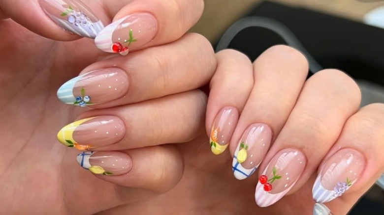 fruit nails close up