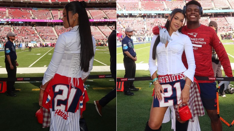 Jayda Hawkins posing at the Super Bowl