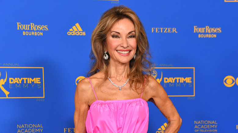 Susan Lucci on the red carpet in a pink dress