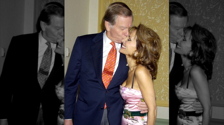 Helmut Huber kissing Susan Lucci on the cheek in 2004