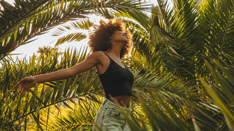 Woman enjoying the sun