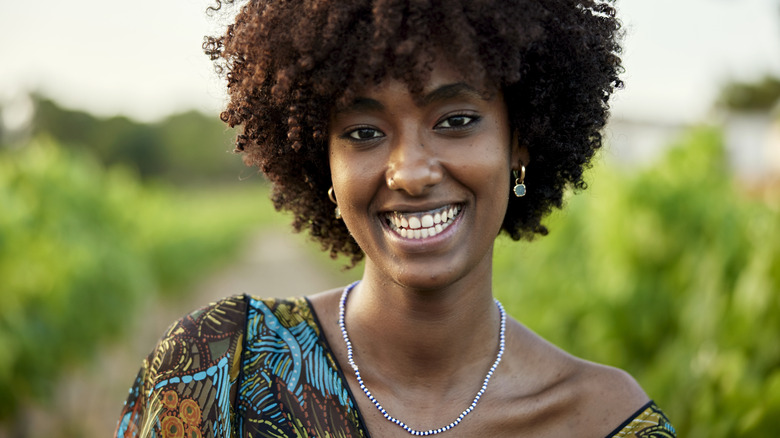 Woman in delicate jewelry