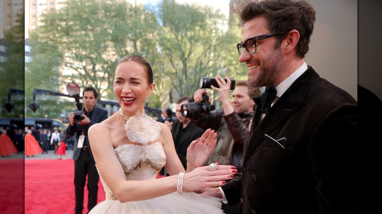 Emily Blunt and John Krasinski share a laugh at "The Devil Wears Prada 2" world premiere in 2026