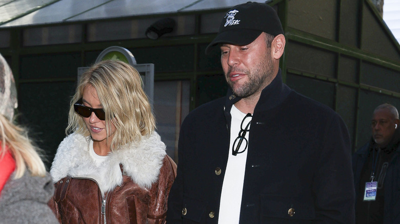 Scoot Braun and Sydney Sweeney walking next to each other