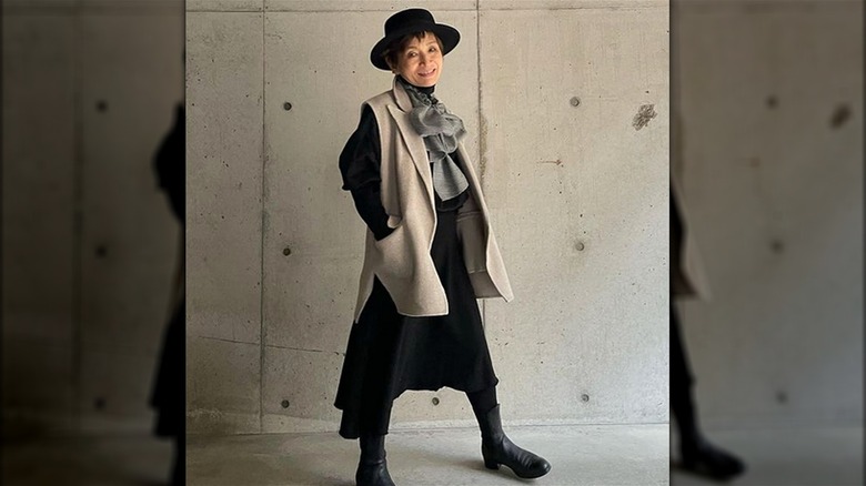 Japanese woman wearing tailored vest