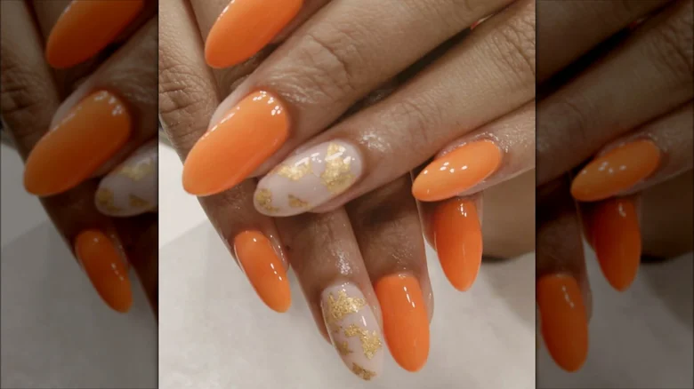 Tangerine cream nails