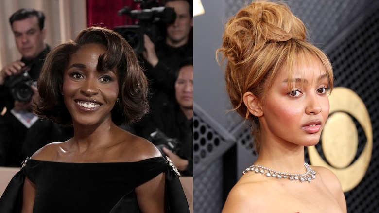 Ayo Edebiri at the 2026 Golden Globe Awards and PinkPantheress at the 2026 Grammy Awards