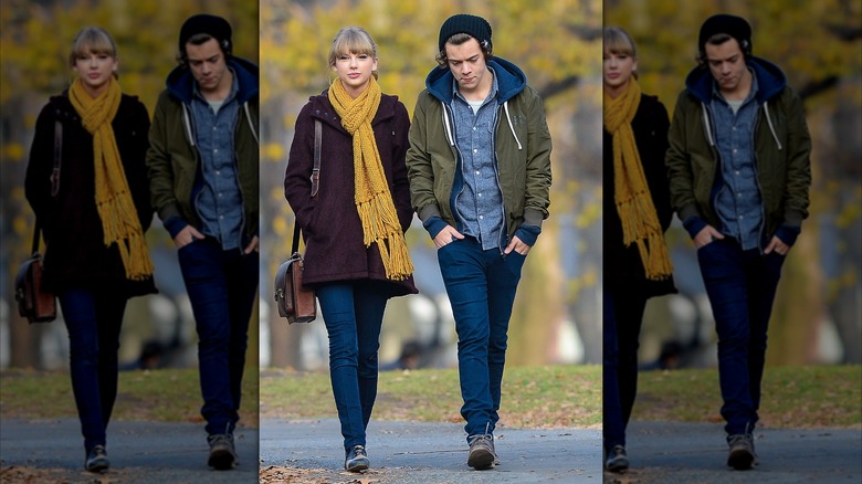Taylor Swift and Harry Styles walking together in New York City