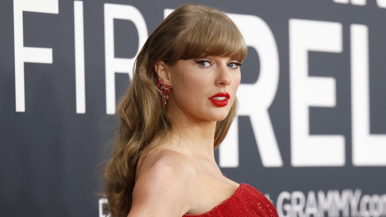 Taylor Swift on the 2025 Grammys red carpet