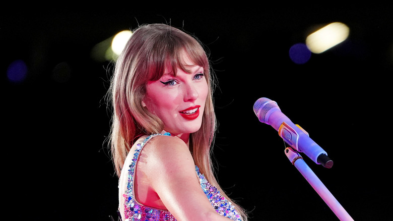 Taylor Swift performing on the Eras tour