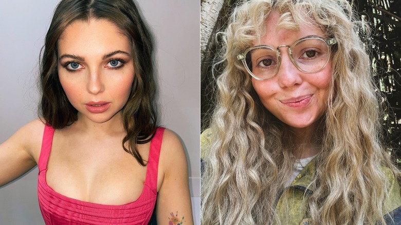 Split image of Sammi Hanratty selfies from her personal life and as Misty Quigley