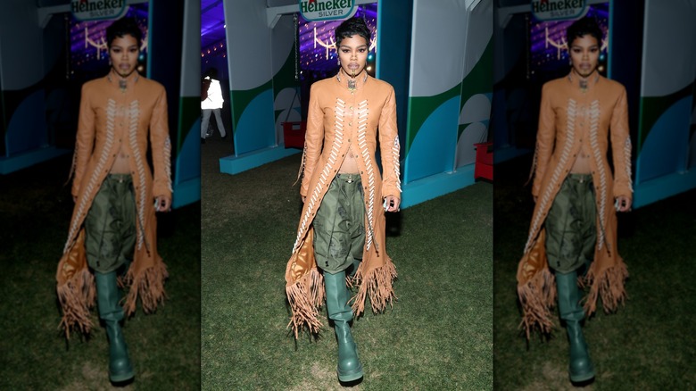 Teyana Taylor stops by the Heineken House at the 2023 Coachella Valley Music and Arts Festival on April 14, 2023