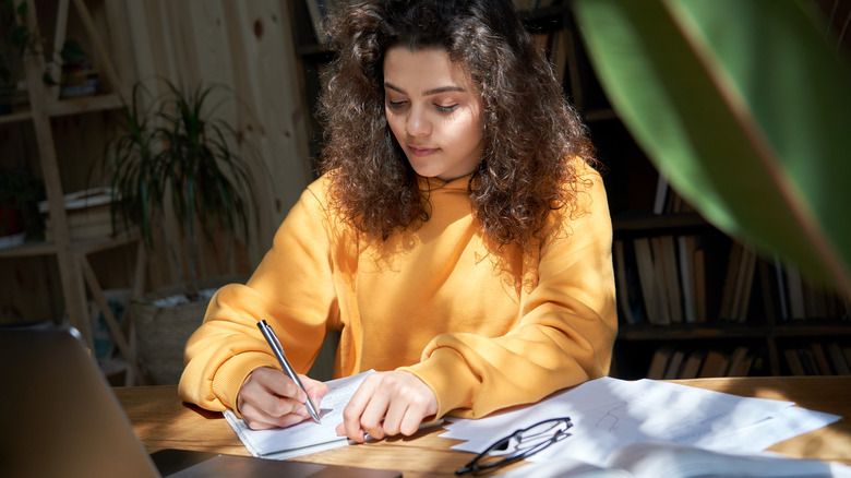 Woman working at desk