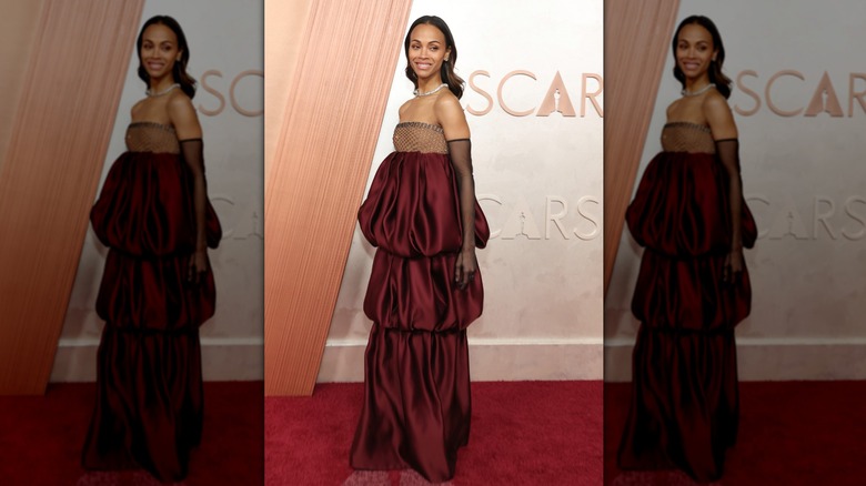 Zoe Saldana in Saint Laurent 2025 academy awards