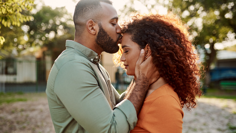 Couple embracing