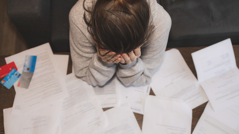 Woman stressed over debts