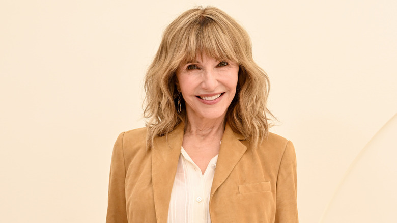 Mary Steenburgen in a brown blazer with a cream shirt
