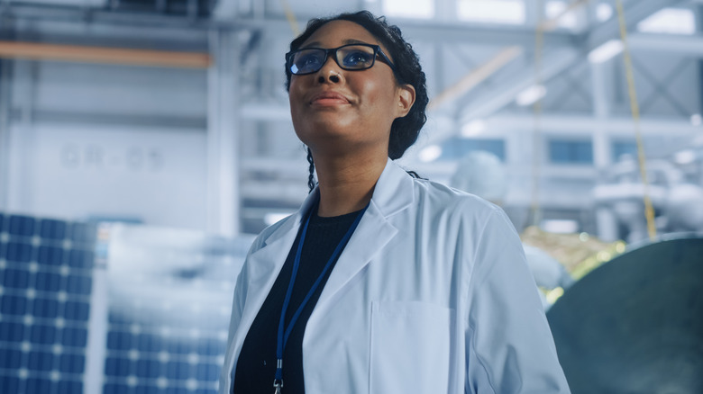 Female scientist smiling