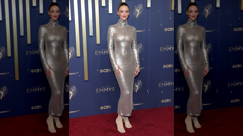 Charlotte Le Bon on the 2025 Emmys red carpet