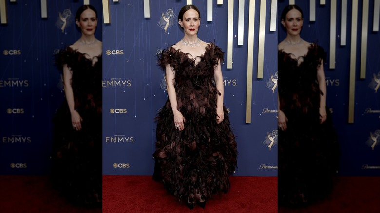 Sarah Paulson on the 2025 Emmys red carpet