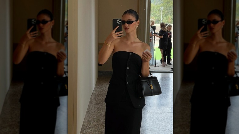 Woman in subtle sunglasses