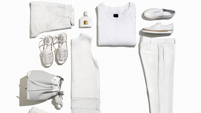 All white women's accessories