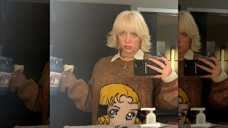 Billie Eilish with a flippy bob