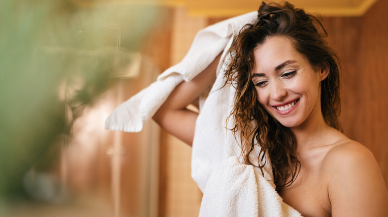 Woman smiling