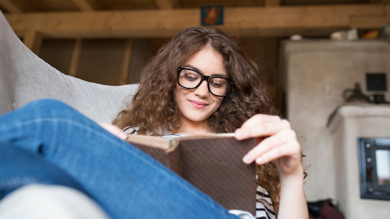 Woman reading book
