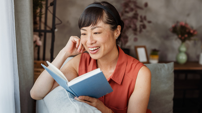 Woman reading book