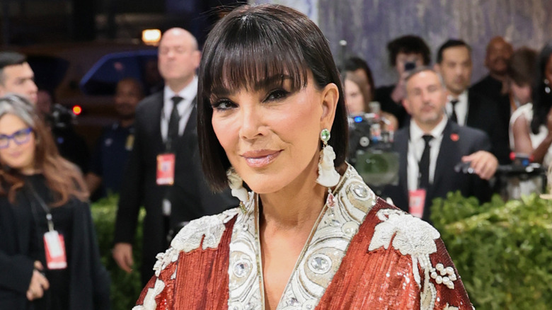 Kris Jenner posing with a neutral expression at the 2026 Met Gala