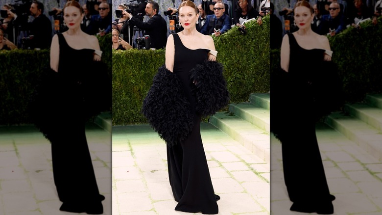 Julianne Moore in a black dress on the 2026 Met Gala red carpet