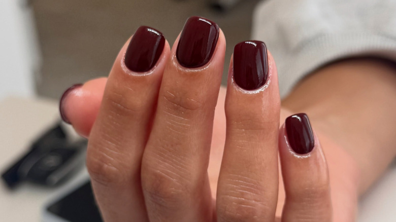 Cherry cola nails