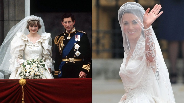 side by side pics of Princess Diana and Charles and Kate Middelton