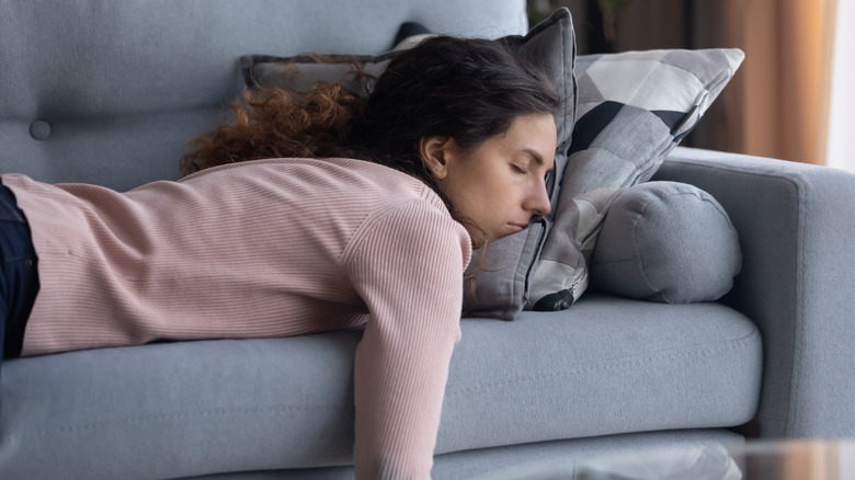 Napping on couch