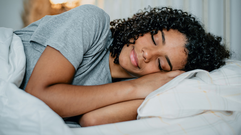 Woman napping