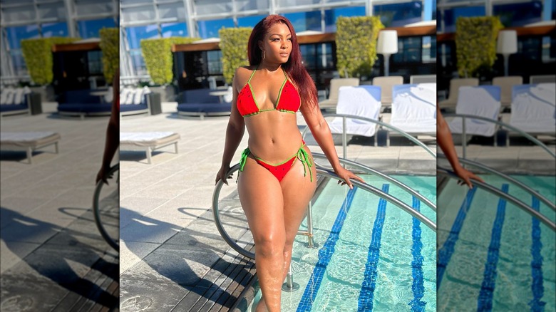 Woman in a watermelon bikini