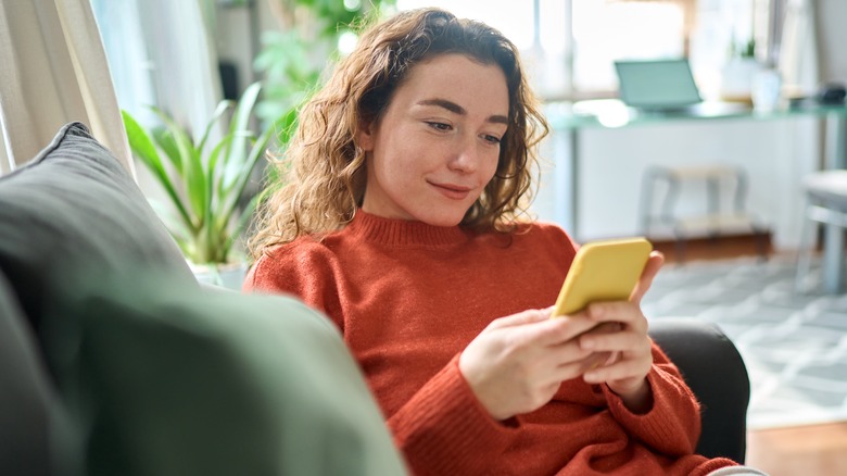 Woman on dating app