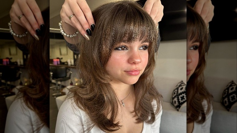 Woman with bangs
